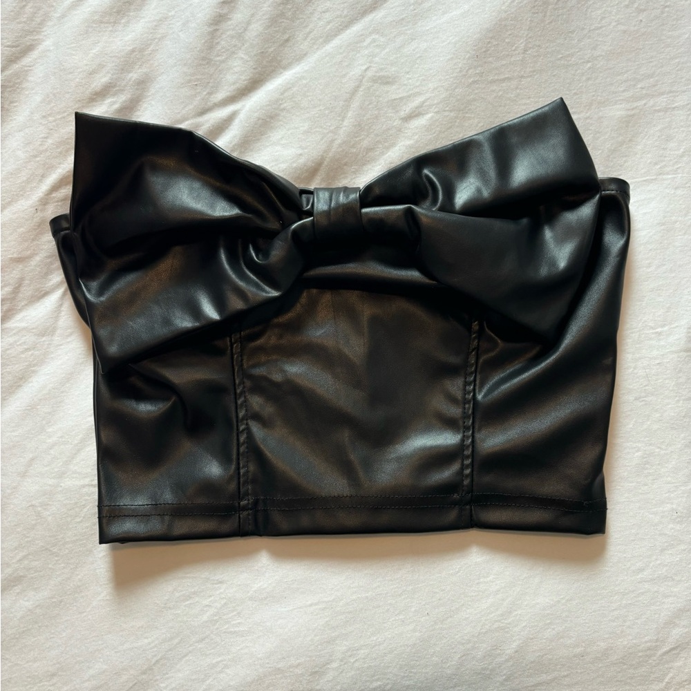 Leather Bow Top